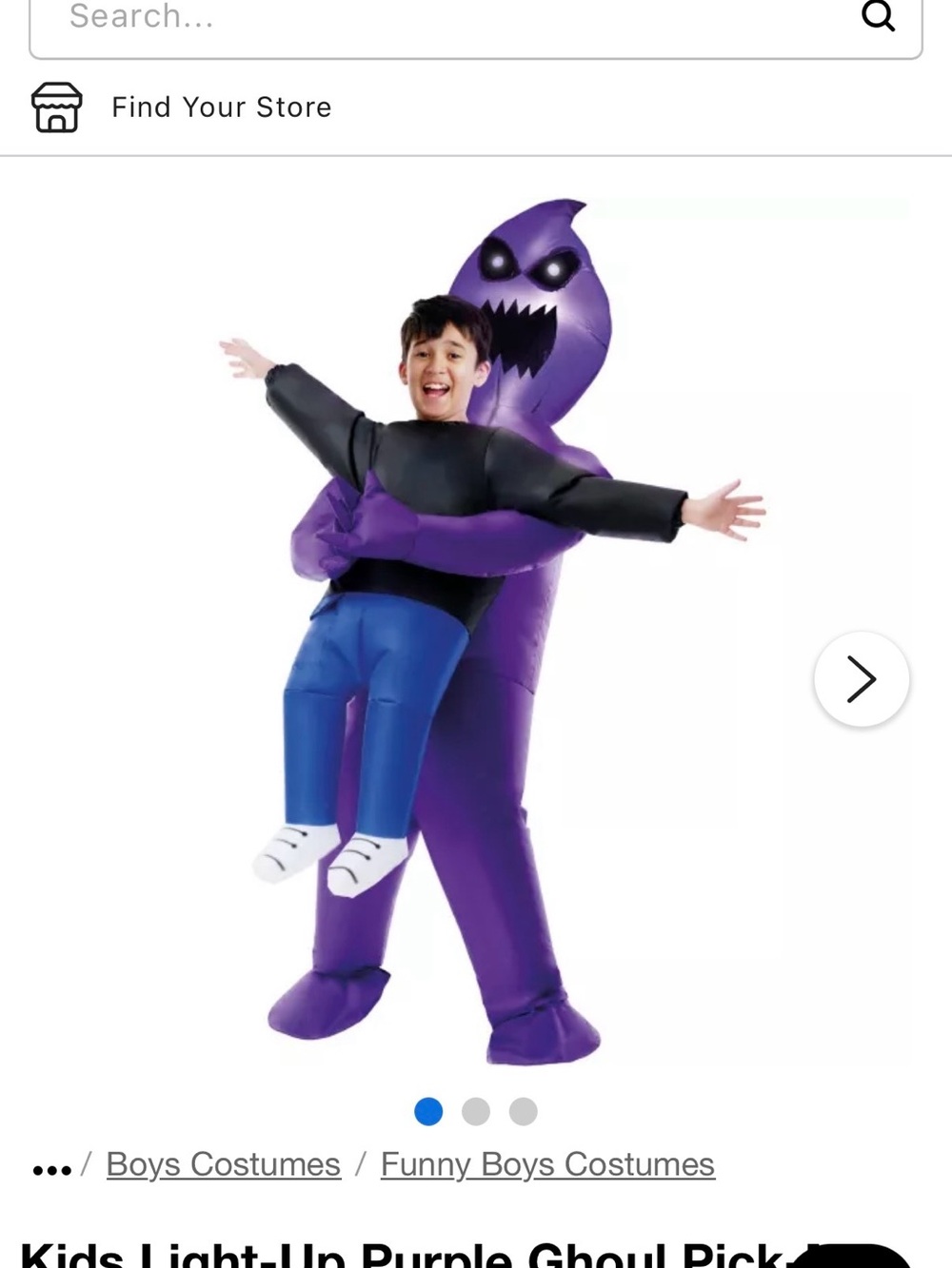 Spirit Purple Inflatable Ghoul Carry Costume